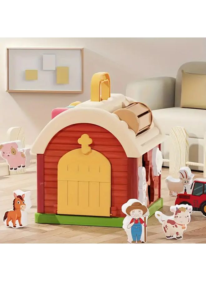 1 مجموعة مزرعة الحيوانات مكعبات البناء منزل شكل مطابقة الألغاز ألعاب - Image 4